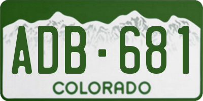 CO license plate ADB681