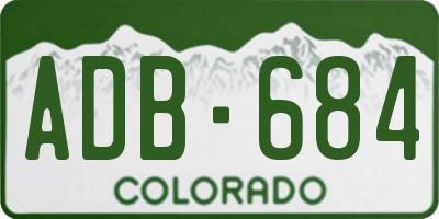 CO license plate ADB684