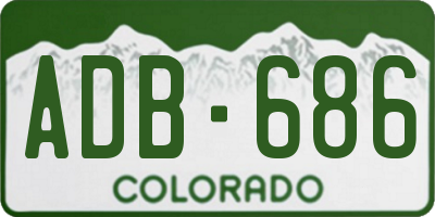 CO license plate ADB686