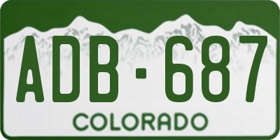 CO license plate ADB687
