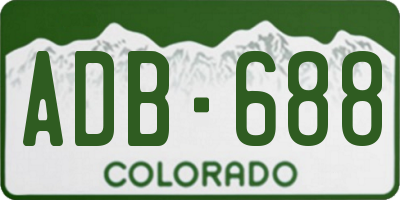 CO license plate ADB688