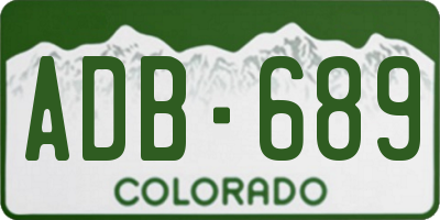CO license plate ADB689