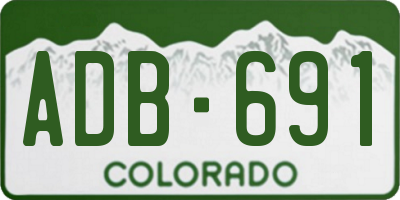 CO license plate ADB691