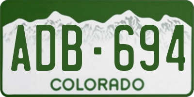 CO license plate ADB694