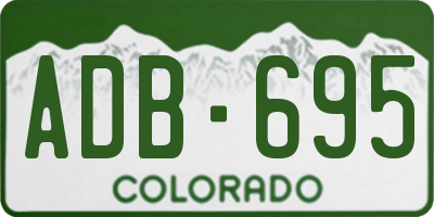 CO license plate ADB695