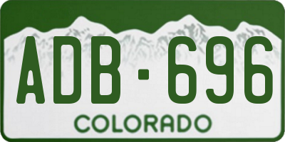 CO license plate ADB696