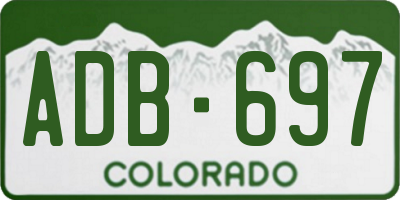 CO license plate ADB697