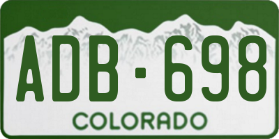 CO license plate ADB698