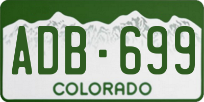 CO license plate ADB699