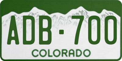 CO license plate ADB700