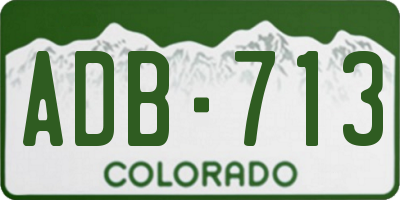 CO license plate ADB713