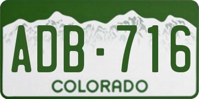 CO license plate ADB716