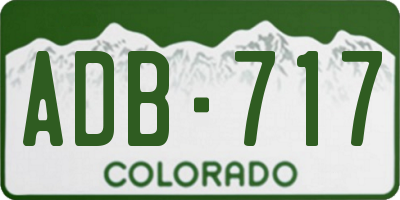 CO license plate ADB717