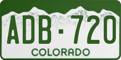 CO license plate ADB720