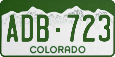 CO license plate ADB723