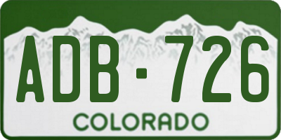 CO license plate ADB726