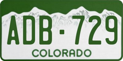 CO license plate ADB729