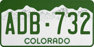 CO license plate ADB732