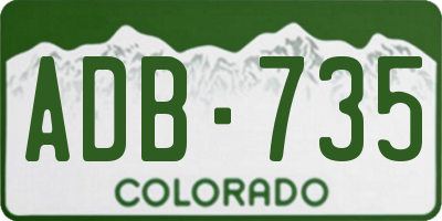 CO license plate ADB735