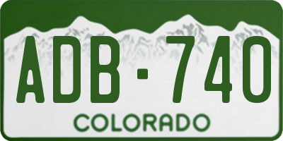 CO license plate ADB740