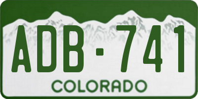 CO license plate ADB741