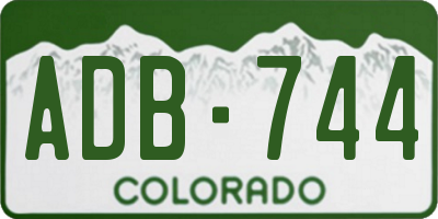 CO license plate ADB744