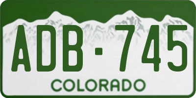 CO license plate ADB745