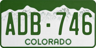 CO license plate ADB746