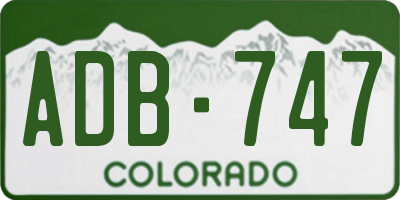 CO license plate ADB747