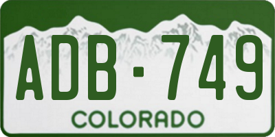 CO license plate ADB749