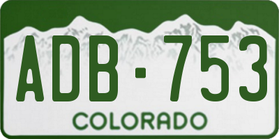 CO license plate ADB753