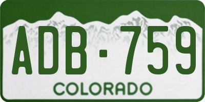 CO license plate ADB759