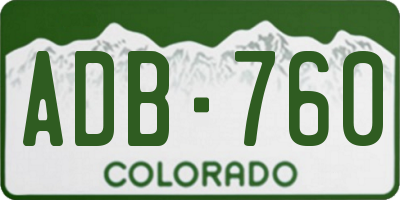 CO license plate ADB760