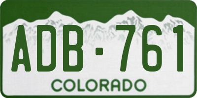 CO license plate ADB761