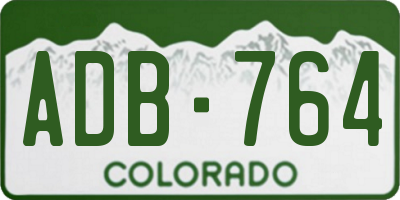 CO license plate ADB764
