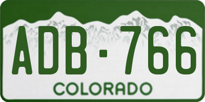 CO license plate ADB766
