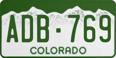 CO license plate ADB769