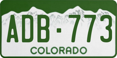 CO license plate ADB773