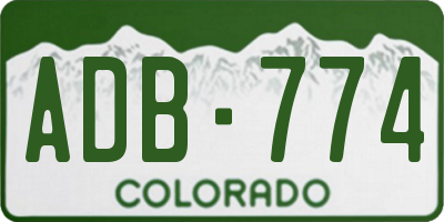 CO license plate ADB774