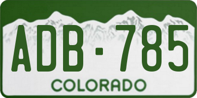 CO license plate ADB785