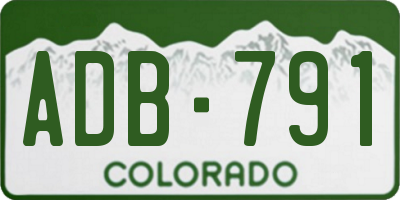 CO license plate ADB791