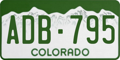 CO license plate ADB795