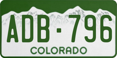 CO license plate ADB796