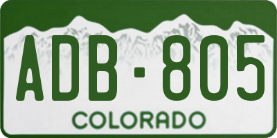 CO license plate ADB805