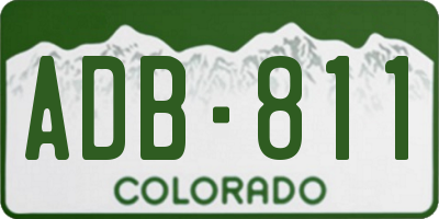 CO license plate ADB811