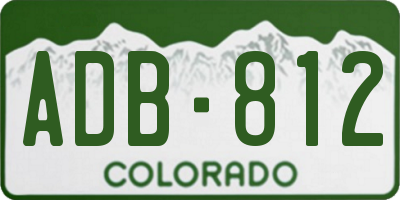 CO license plate ADB812