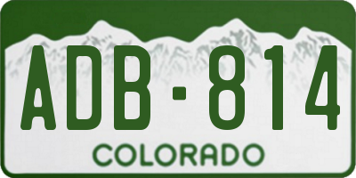 CO license plate ADB814
