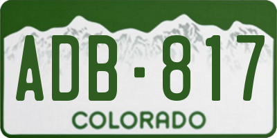 CO license plate ADB817