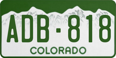 CO license plate ADB818