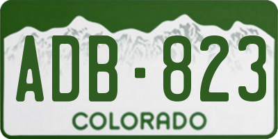 CO license plate ADB823